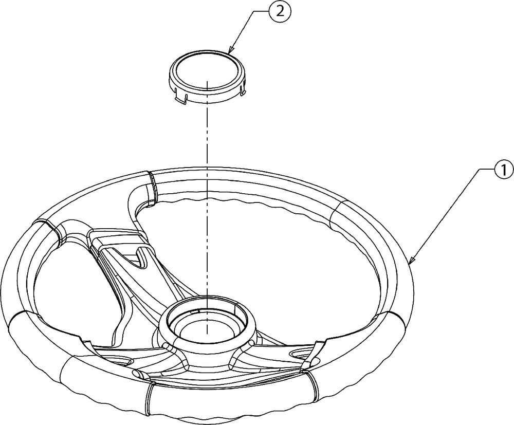 Steering Wheel Diagram and Parts List for 13BB77SS345 2023 Yard Machines Lawn Tractor